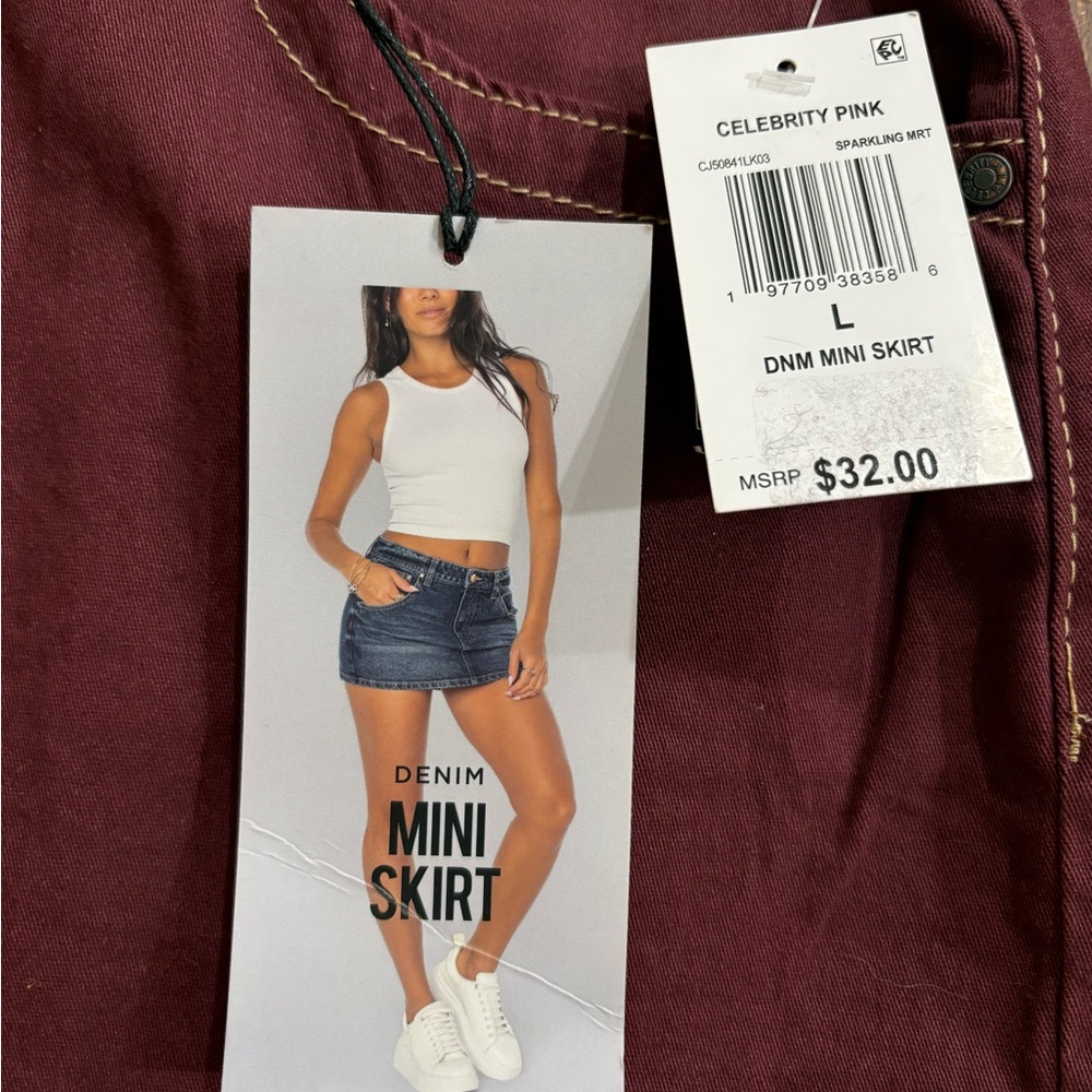 Celebrity Pink Burgundy Mini Skirt - Picture 6 of 7